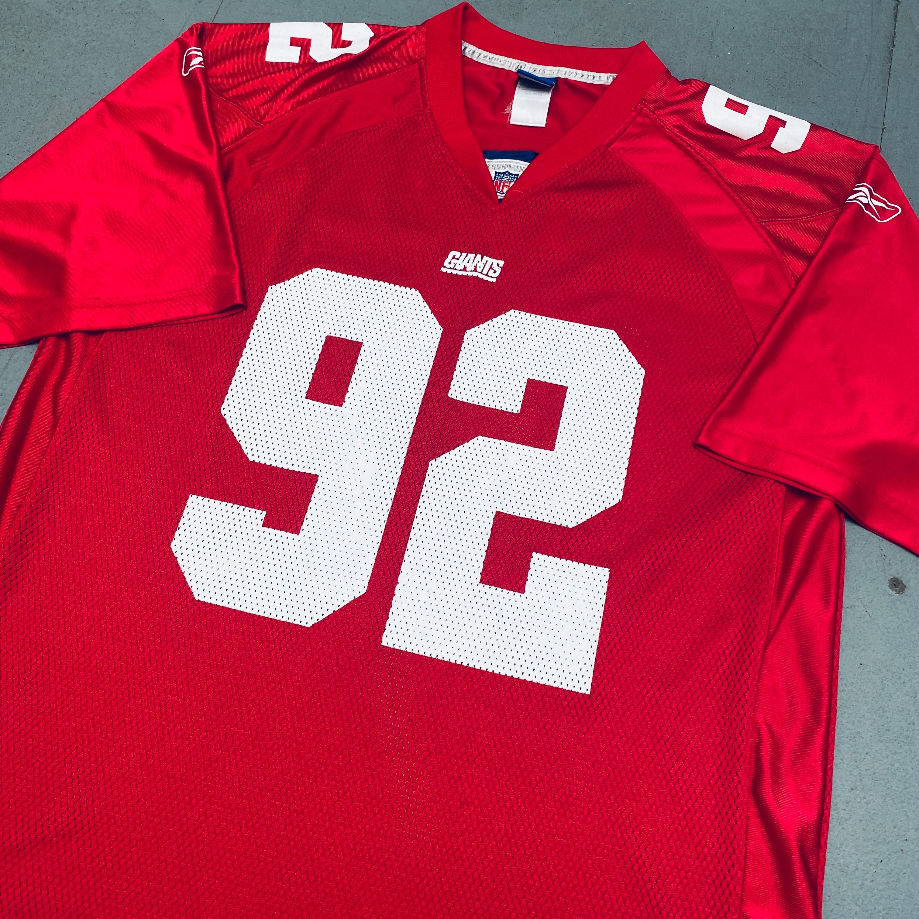 Authentic Michael Strahan New York Giants 2004/05 Red Alternate Jersey (Size L) - Perfect for NFL Games, Fan Events & Sports Memorabilia Collection