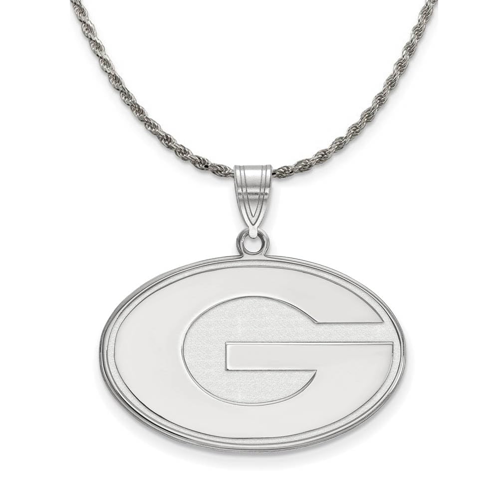 Sterling Silver Georgia 'G' Pendant Necklace for UGA Fans & Gifts