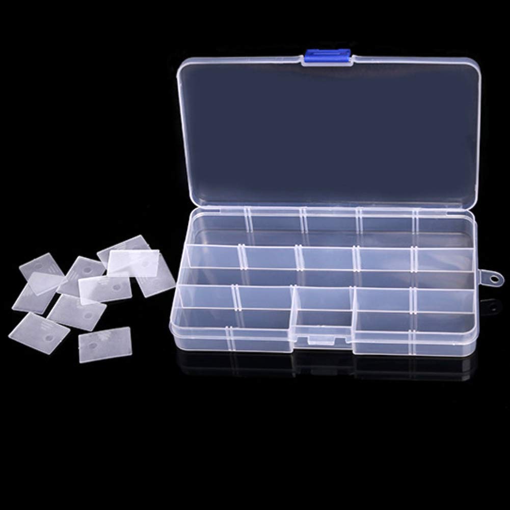 Elegant 15-Grid Transparent Jewelry Storage Box - Perfect for Earrings, Ear Studs & Small Jewelry Organizer - White | Ideal for Travel, Home & Gift Giving