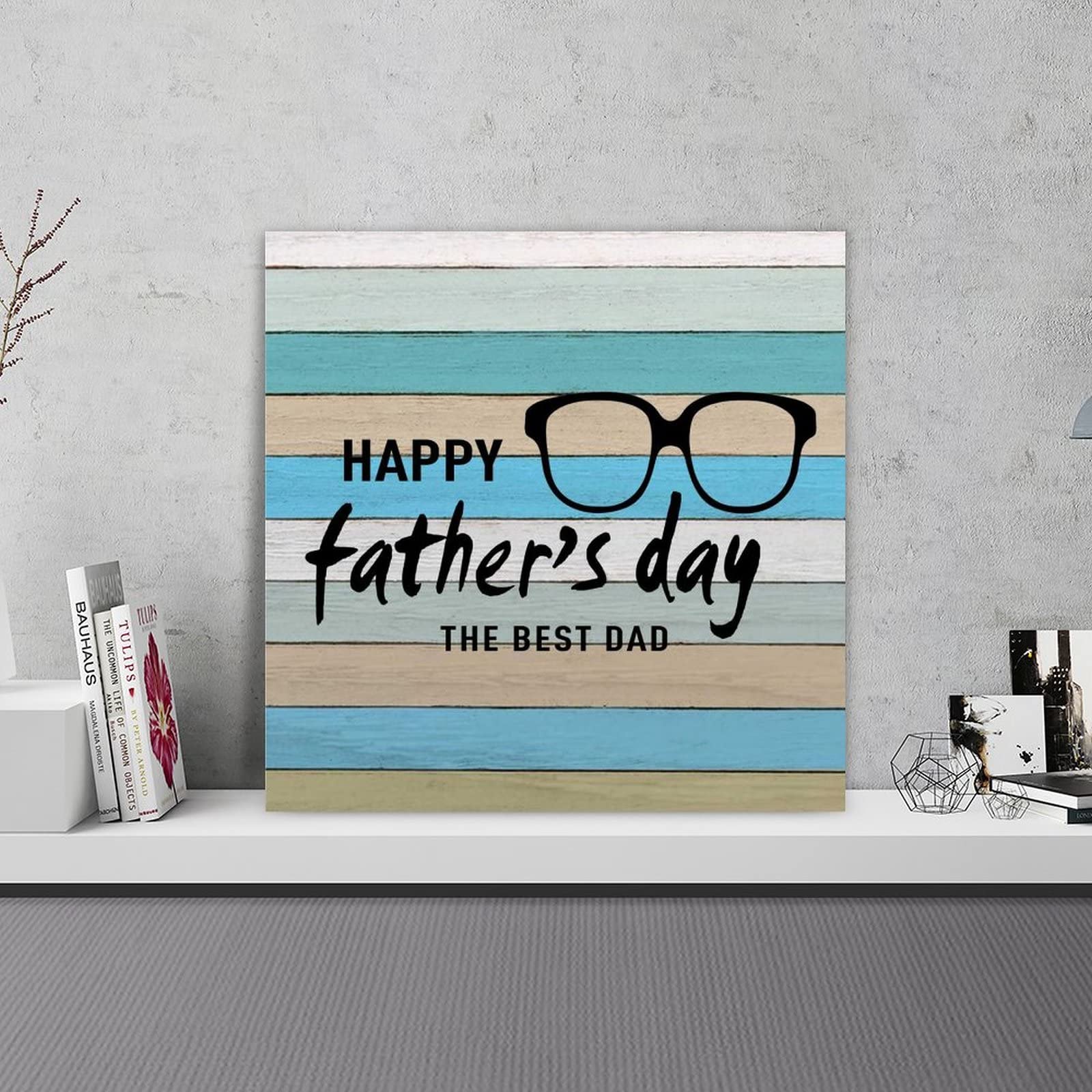 Personalized Wooden Father's Day Sign - Custom Quote Camp Decor - 12x12 Inch Rustic Home Decoration for Dad's Office, Man Cave, or Outdoor Cabin