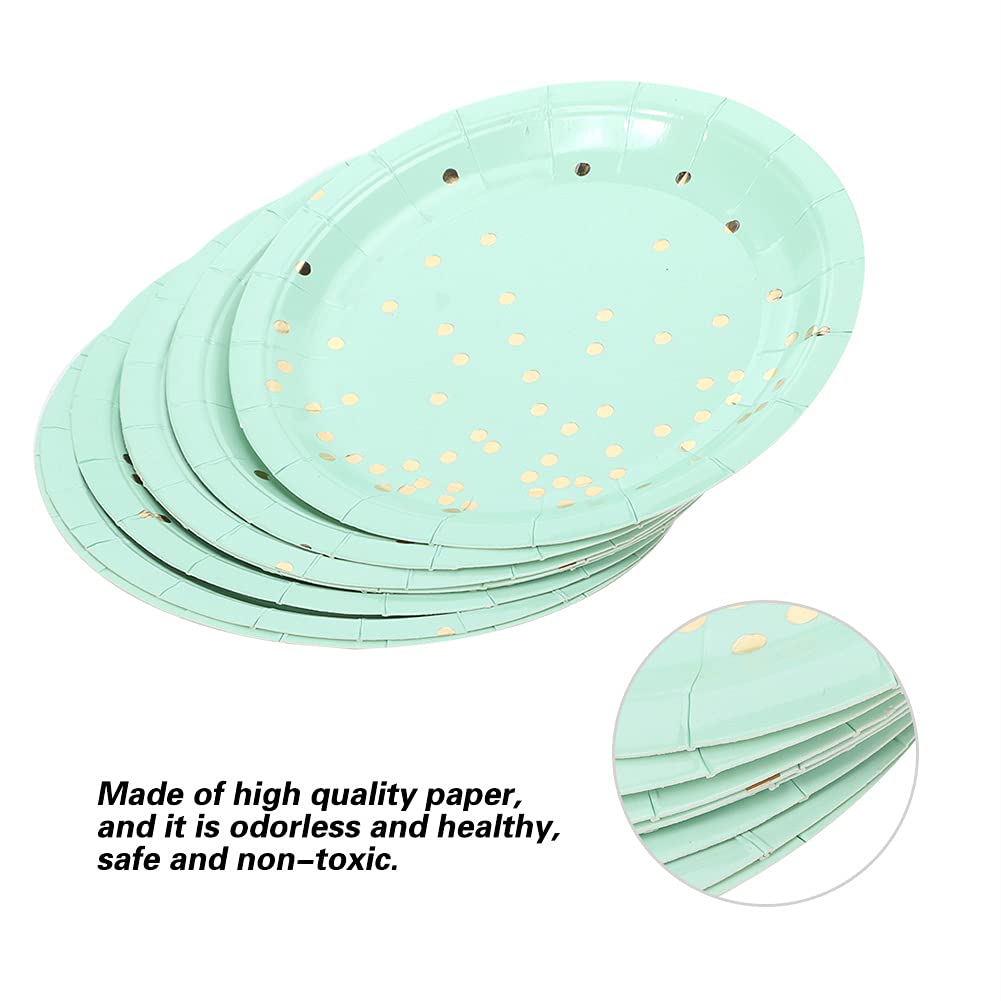 8-Piece Disposable Paper Plate Set - Eco-Friendly Cake Trays & Dessert Platters for BBQ, Birthday, Christmas, Wedding Parties (Mint Green) | Perfect for Outdoor Events, Catering & Holiday Celebrations
