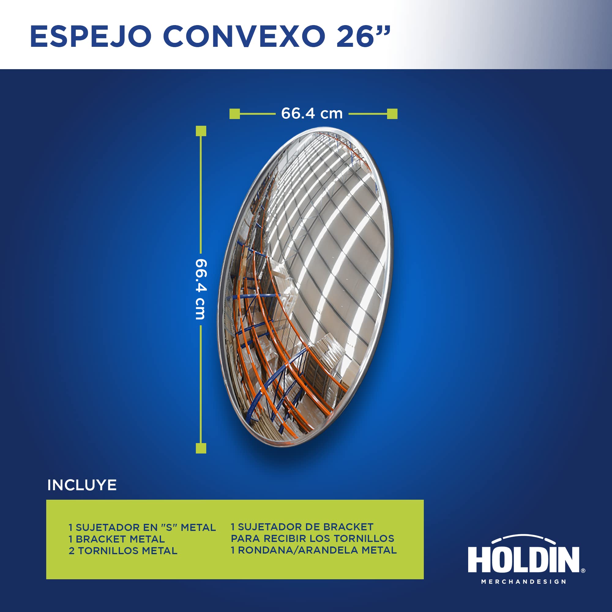 Se-Kure SCVI-26T 26 Inch Indoor Convex Security Mirror - Wide Angle View for Store Surveillance, Warehouse Safety & Blind Spot Monitoring