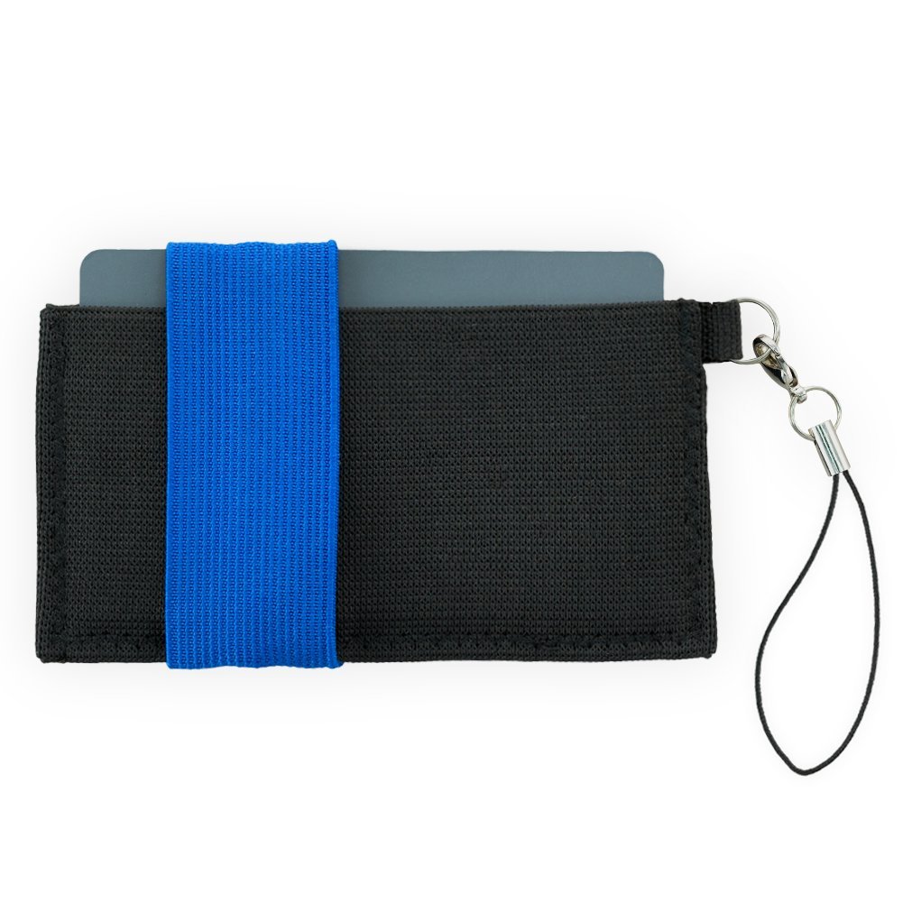 Slim Front Pocket Wallet for Men - Minimalist RFID Blocking Wallet - Blue Elastic Money Clip - Holds Cards, Cash, Phone & Keys - Secure Easy Access Everyday Carry (4