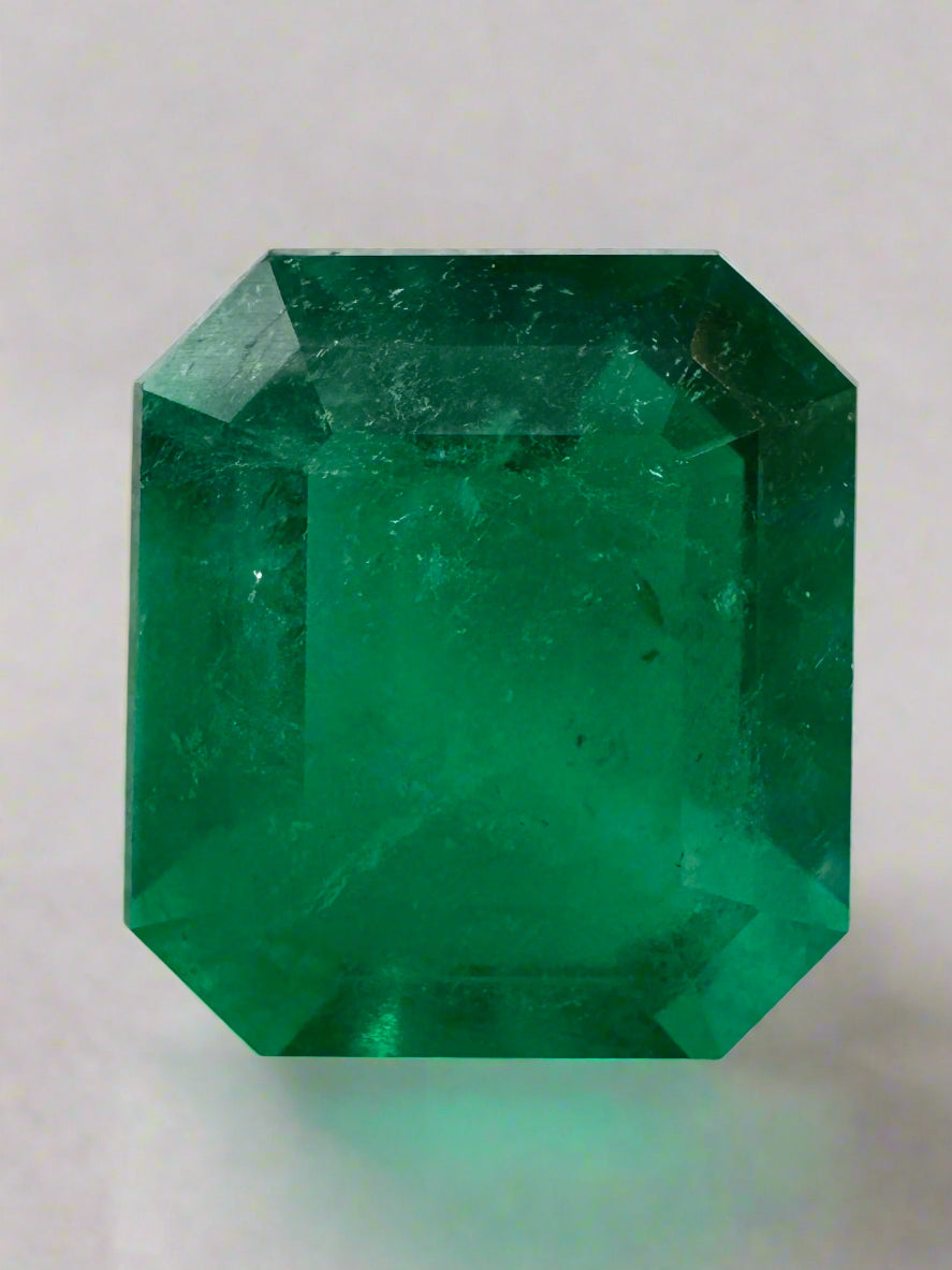 13.04 Carat Large 15x14mm AAA+ Loose Colombian Emerald Gemstone - Emerald Cut for Jewelry Making, Engagement Rings & Luxury Gifts