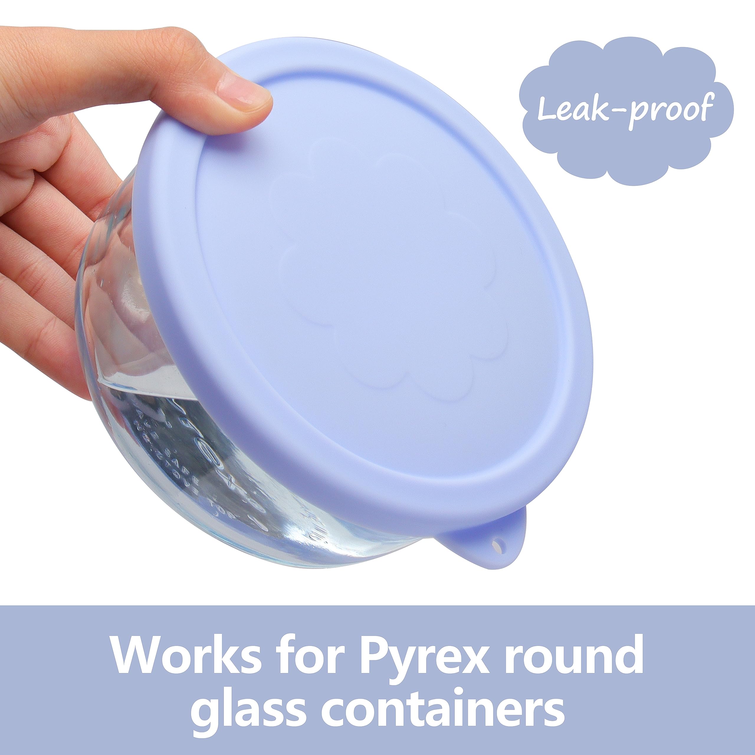 2-Pack Silicone Replacement Lids for Pyrex 7200-PC Glass Bowls - Microwave, Dishwasher & Freezer Safe - Perfect for Food Storage, Meal Prep & Leftovers (Container Not Included)