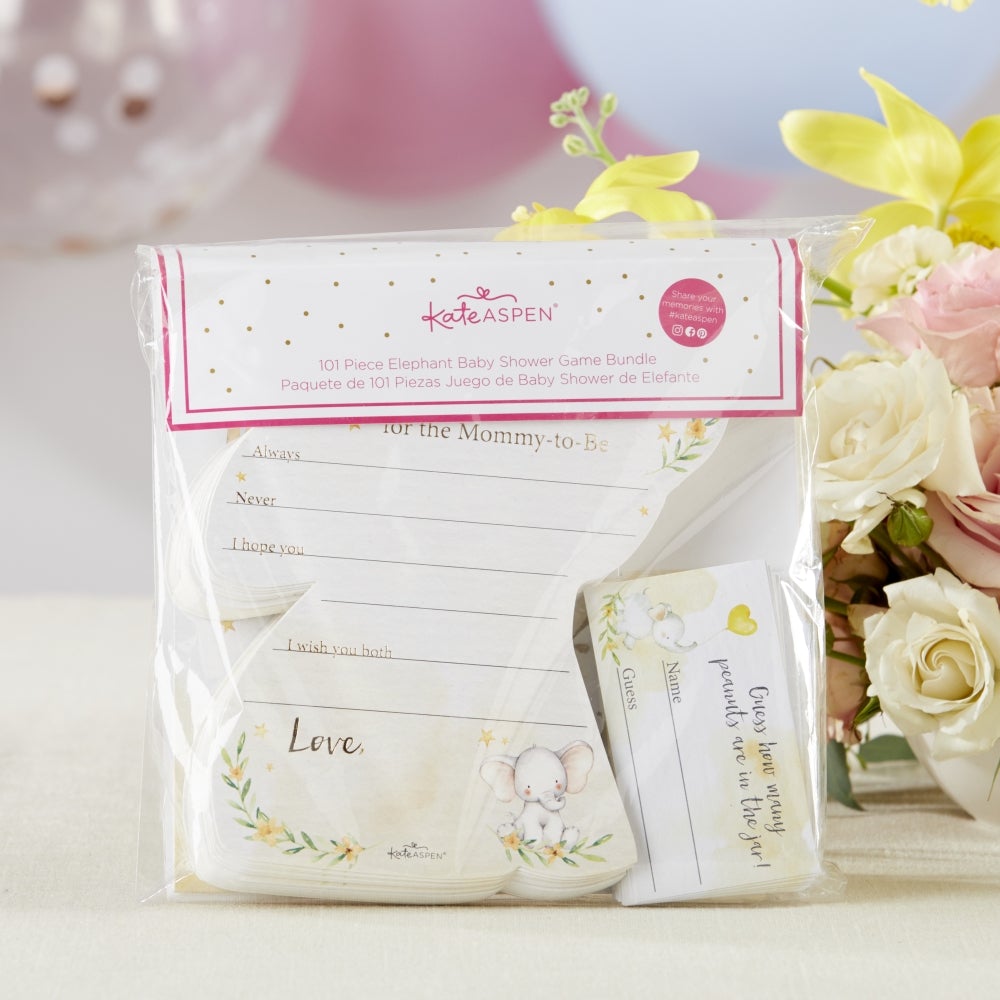 50-Pack Elephant Baby Shower Advice Cards & Fun Baby Shower Games - Perfect for Gender Reveal Parties & New Mom Celebrations