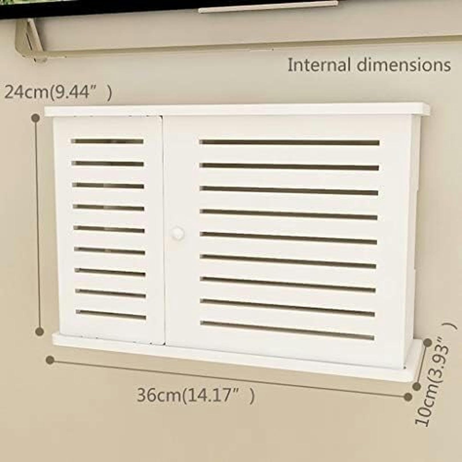 Universal WiFi Router Storage Box & TV Set-Top Box Stand - 36x10x24cm White Organizer Shelf for Home & Office Network Accessories | Perfect for Living Room, Bedroom, or Workspace