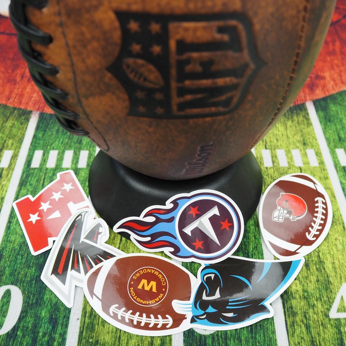 105 pcs Sports Stickers Bundle - 35 Football, 35 Helmet & 35 Team Stickers - Waterproof Vinyl Decals for Laptops, Water Bottles & Sports Gear - Perfect for Fans, Players & DIY Projects