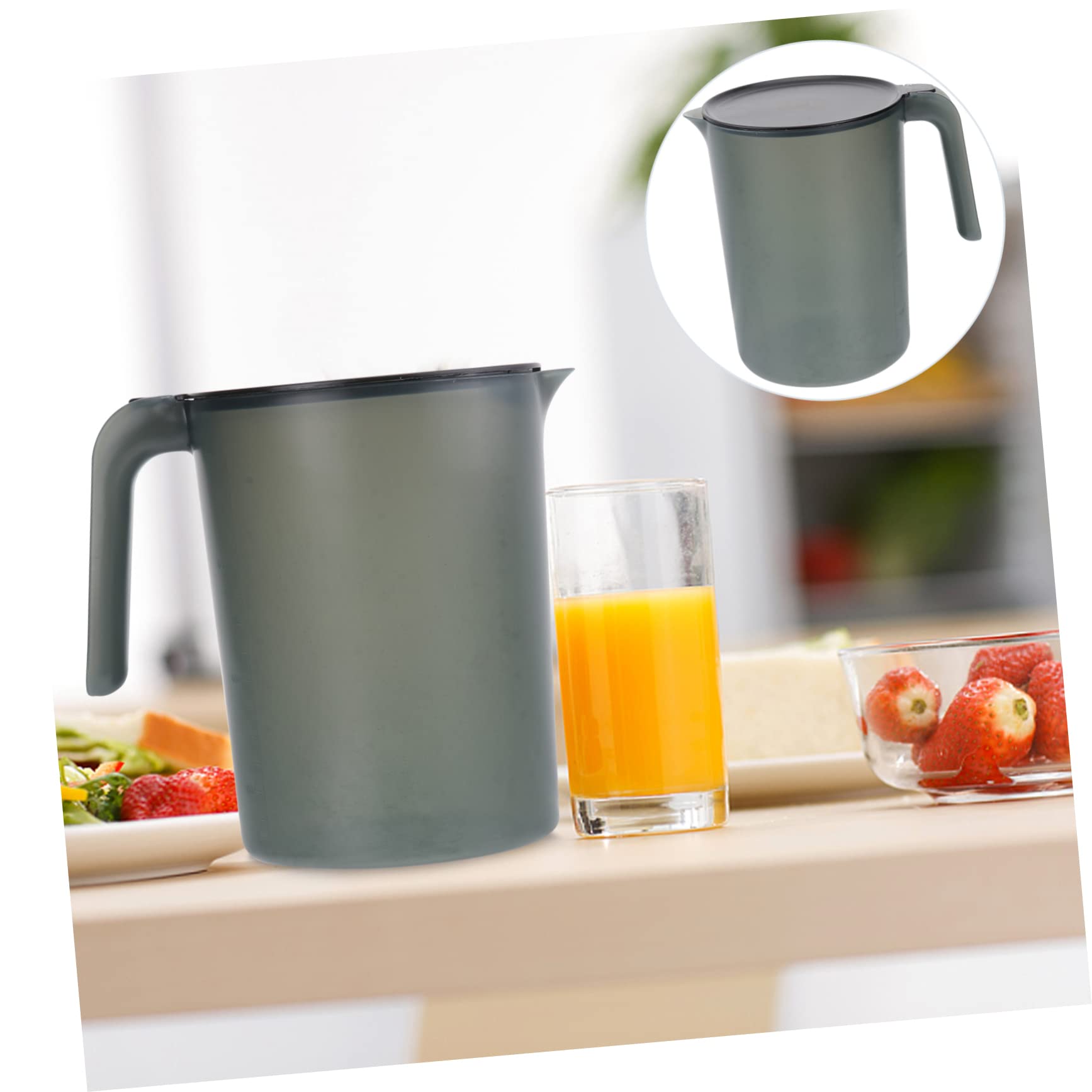 OSALADI 2L BPA-Free Plastic Juice Pitcher with Lid - Leak-Proof Water Pitcher for Cold & Hot Beverages - Perfect for Iced Tea, Lemonade, Smoothies & Party Drinks