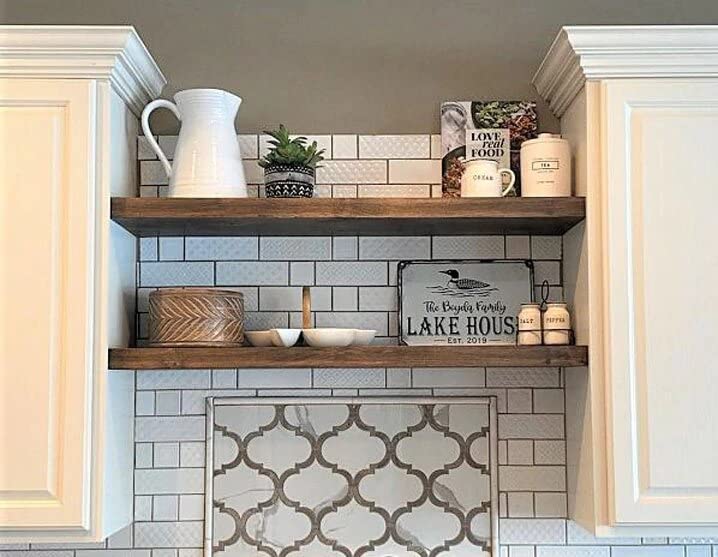 J Thomas Home Rustic Alder Floating Shelf with Hidden Brackets - Wall Mounted Storage Shelf for Kitchen, Bathroom, Living Room - Invisible Bracket Design for Modern Home Decor - Perfect for Displaying Plants, Books, and Decorative Items
