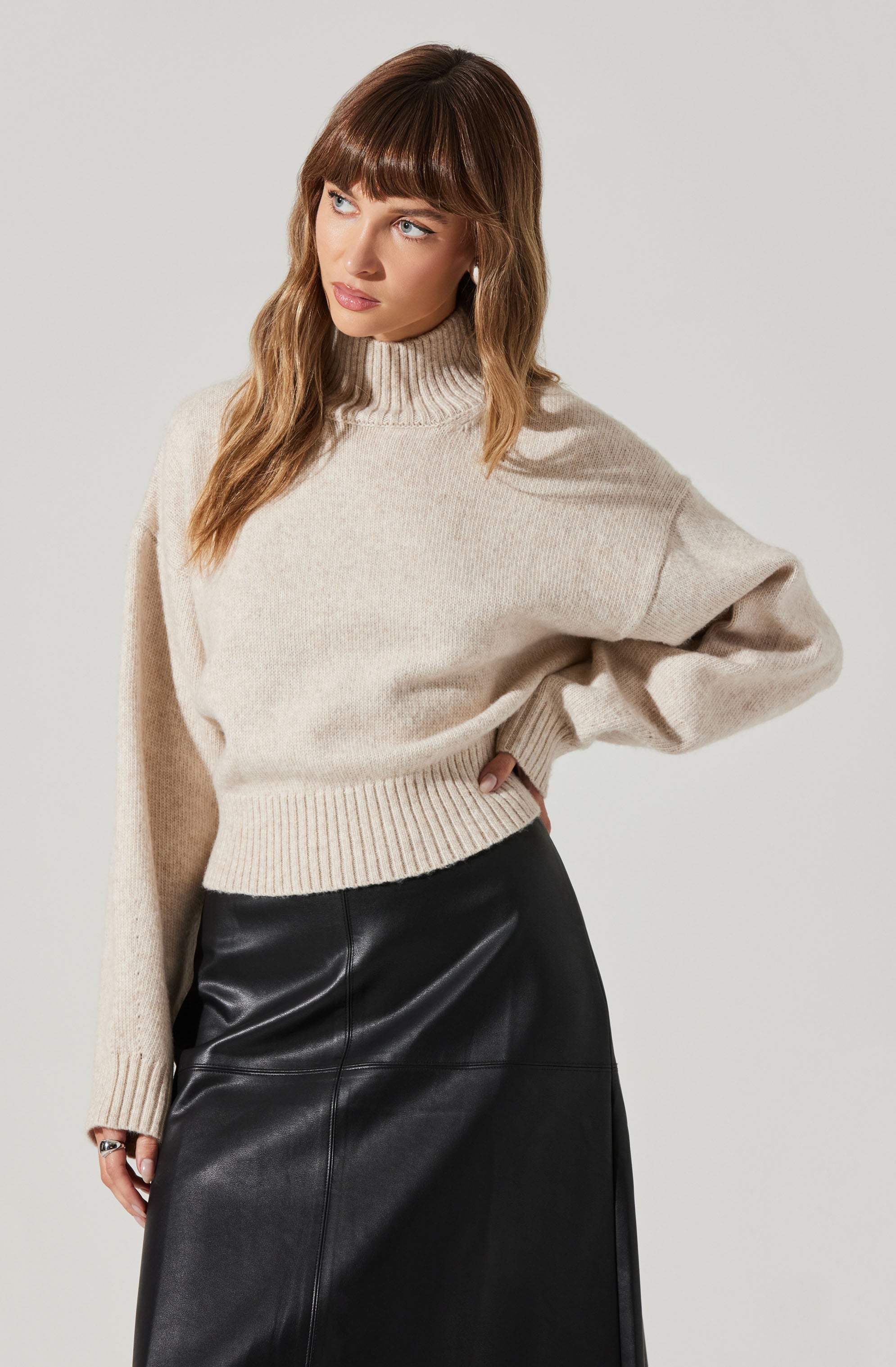 Fiala Women's Mock Neck Sweater - Soft Knit Pullover for Fall & Winter - Cozy Casual Wear for Work, Travel & Everyday Outfits