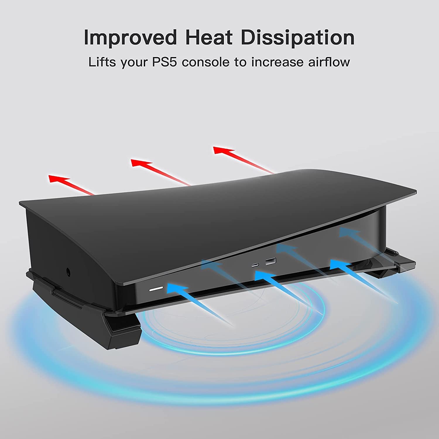 NexiGo PS5 Horizontal Stand - Minimalist Design Base Stand for PlayStation 5 Disc & Digital Edition - Black | Perfect for Gaming Setup & Console Organization