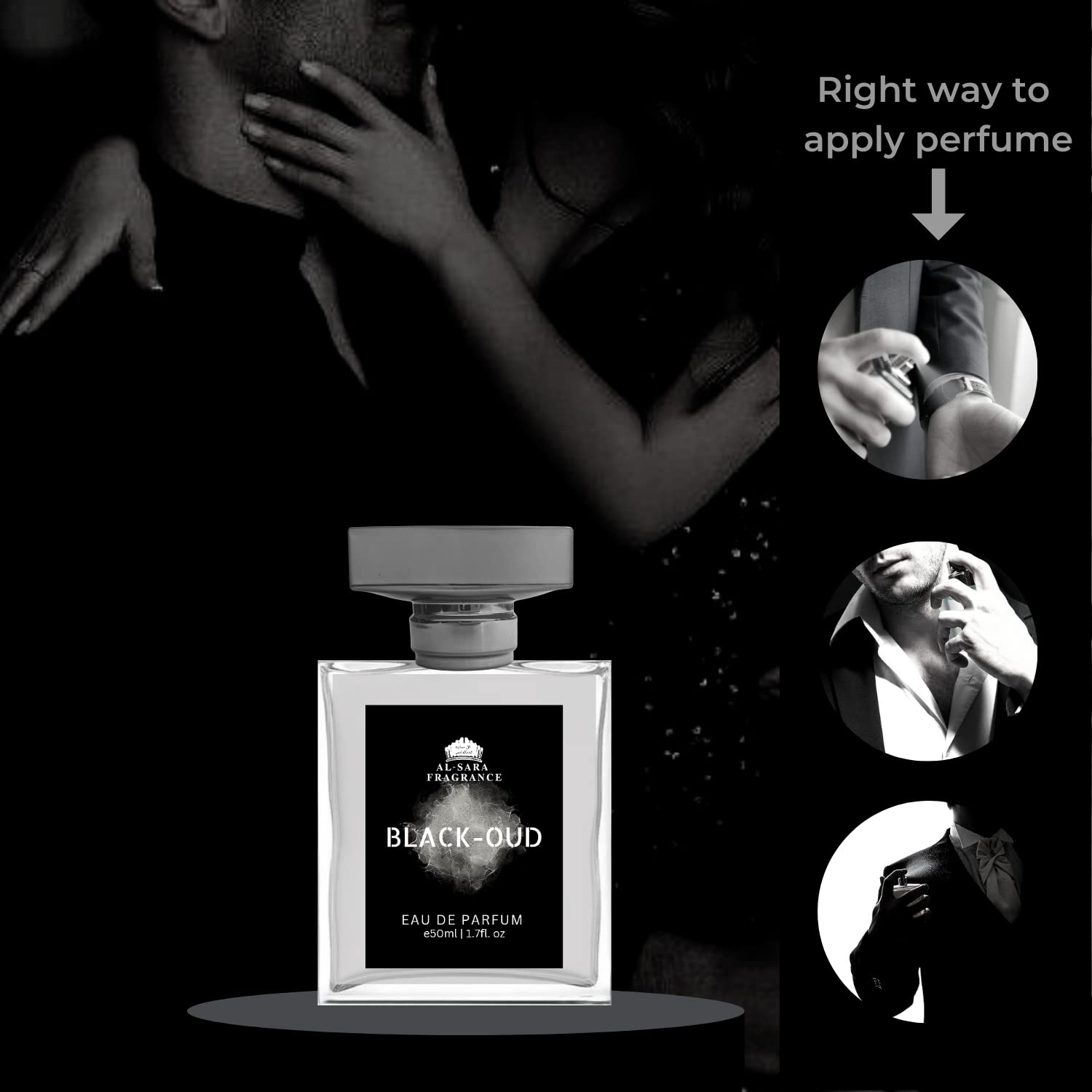Premium Black Oud Perfume Spray for Women & Men - Long Lasting Eau De Parfum with Rich Oriental Scent - 50ml Luxury Fragrance for Date Night, Special Occasions & Daily Wear