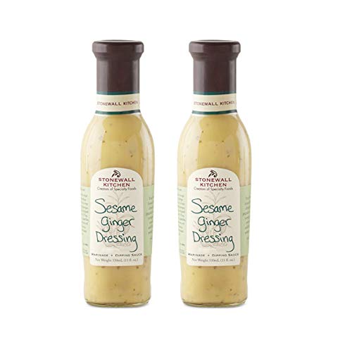 Stonewall Kitchen Sesame Ginger Dressing - 11oz (Pack of 2) - Asian Salad Dressing, Marinade & Dipping Sauce - Gluten Free, Non-GMO, Vegan Friendly - Perfect for Salads, Stir Fry & Appetizers