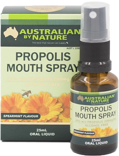 Australian By Nature Propolis Mouth Spray Alcohol-Free - Soothes Sore Throat & Supports Oral Health - Perfect for Travel, Work & Daily Use