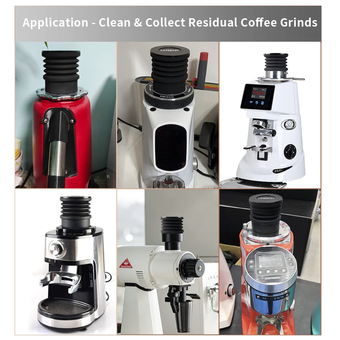 Premium Single Dose Espresso Coffee Grinder with Silicone Bellow Air Blower - Compatible with Mazzer, Niche Zero, Mahlkonig EK43 & Fiorenzato - Perfect for Home Baristas & Coffee Shops to Eliminate Residual Coffee Grounds
