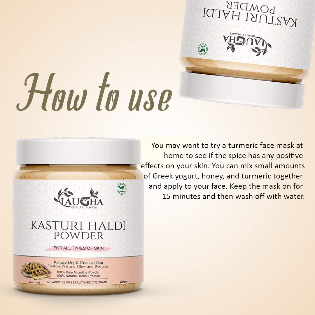 Pure Kasturi (Wild) Turmeric Powder for Spotless, Pimple-Free & Glowing Skin - 100g (Pack of 2 Jars, 200g Total) | Natural Face Mask for Brightening & Even Skin Tone | Perfect for Daily Skincare & DIY Beauty Treatments