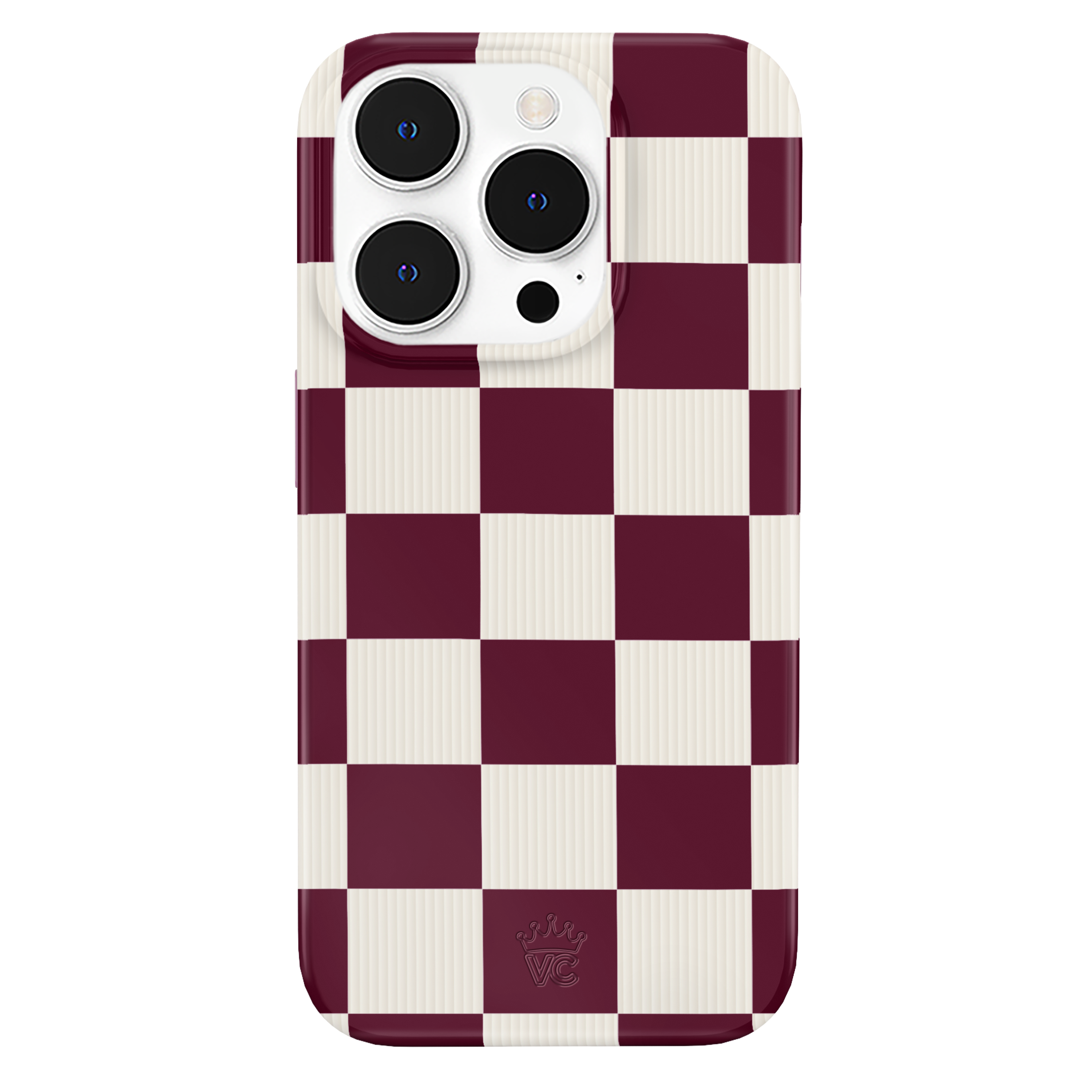 Stylish Burgundy iPhone Case with Vibe Check Design - Perfect for Everyday Protection & Trendy Aesthetic