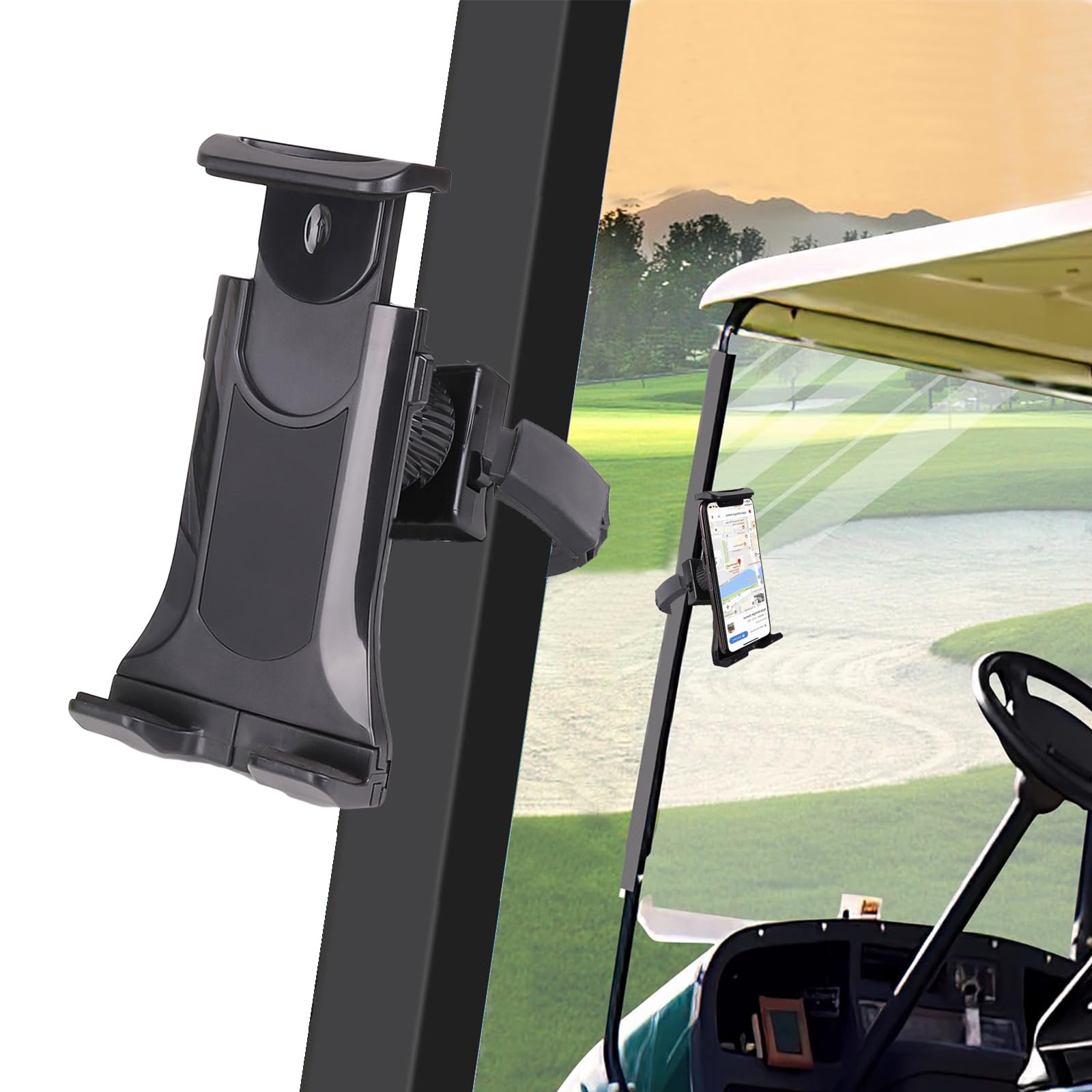 Universal Golf Cart Phone Mount Holder - Compatible with All Smartphones & Tablets | Secure Club Car Phone Holder for All Brand Golf Carts | Perfect for Golfing, Camping & Outdoor Adventures
