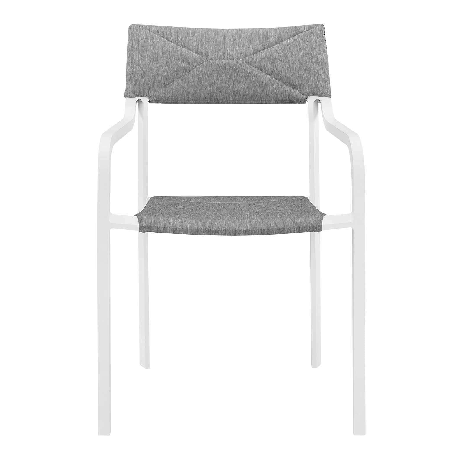 Modway EEI-3962-WHI-GRY Raleigh Lounge & Deep Seating Set - 2 Piece White Gray Modern Dining Armchairs for Patio, Living Room & Outdoor Relaxation