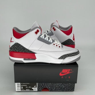 Original Air Jordan 3 Retro 'Fire Red' Men's Basketball Shoes Size 9 DN3707-160 - Perfect for Streetwear, Sneaker Collecting & Casual Wear
