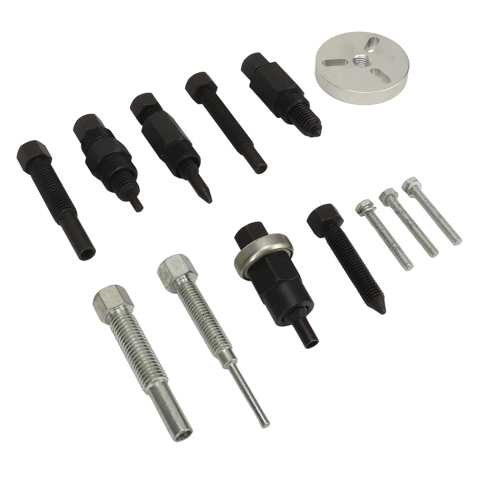 13PCS Carbon Steel Clutch Hub Puller Set - Heavy Duty AC Compressor Clutch Removal Tool Kit for Automotive Repair | Perfect for DIY Mechanics & Professional Technicians | Ideal for AC System Maintenance & Clutch Replacement