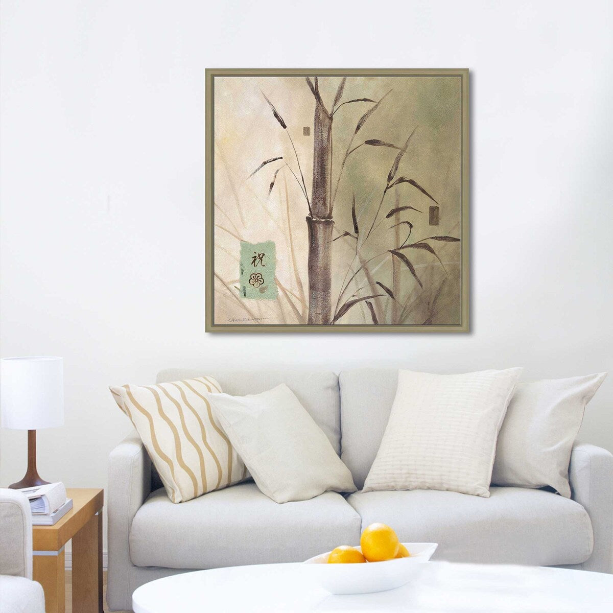 Bamboo Sanctuary Floating Canvas Print - Nature Inspired Wall Art for Living Room, Bedroom & Office Decor