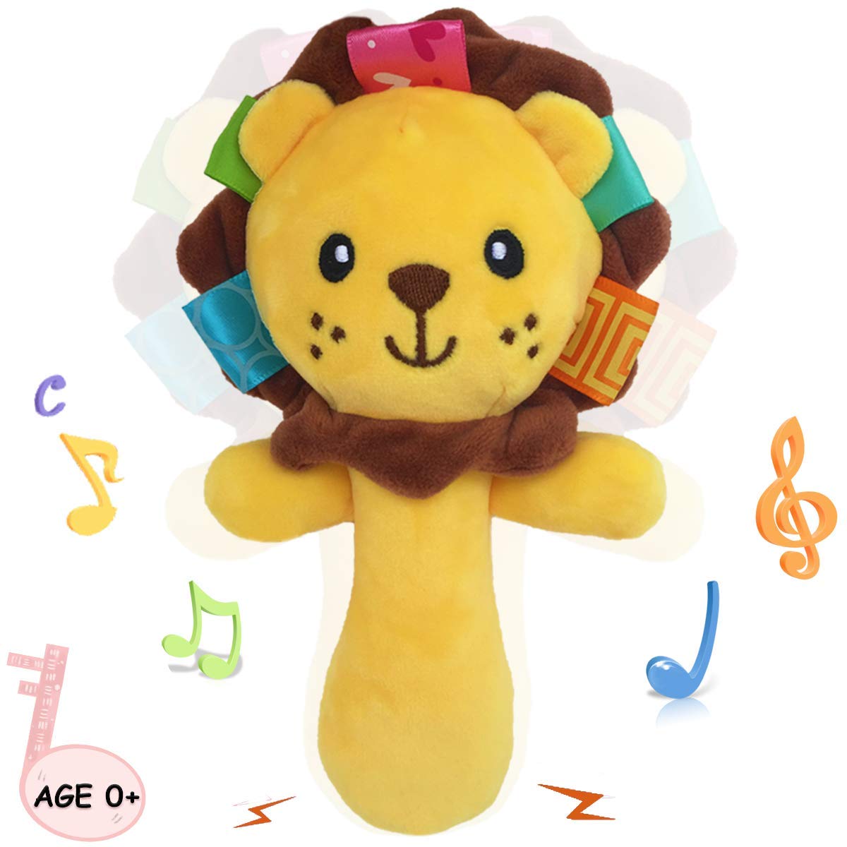 Soft Baby Rattle Toys - Plush Stuffed Animal Hand Rattles for Toddlers, Girls & Boys - Infant Developmental Toys with Cute Lion Design - Perfect for Sensory Play, Early Learning & Baby Shower Gifts