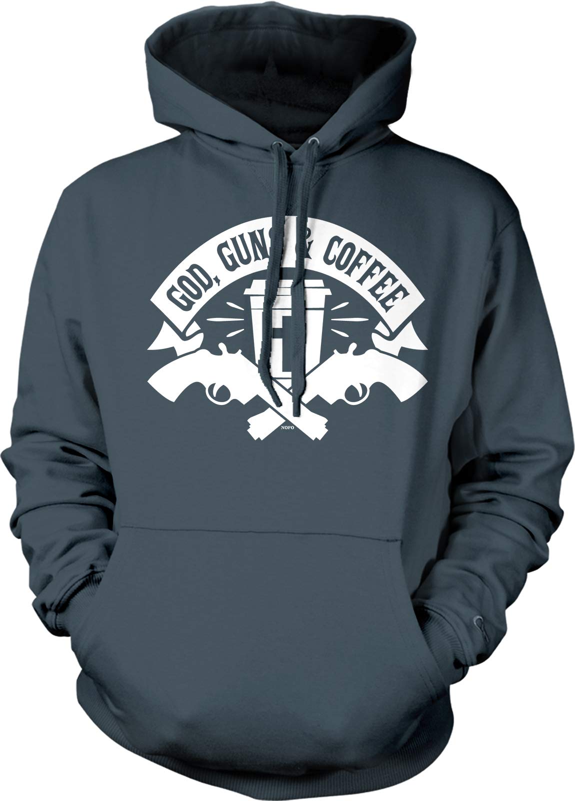 God Guns Coffee Hooded Sweatshirt - American Patriotic Pullover Hoodie for Men & Women | Perfect for Outdoor Adventures, Hunting & Casual Wear