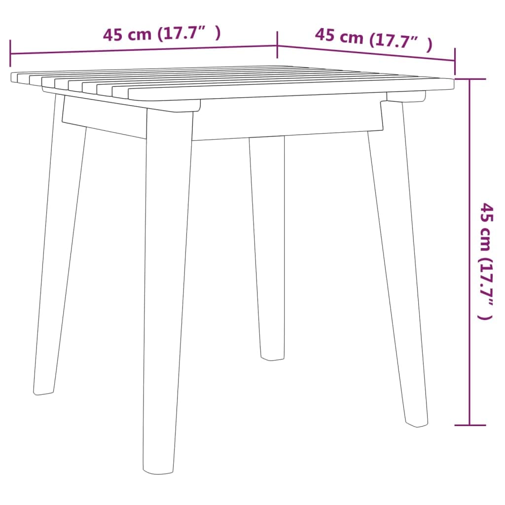 Premium 3-Piece Acacia Wood Outdoor Bistro Set - Classic Slatted Design Patio Furniture with Square Table - Durable Brown Garden Lounge Chairs for Backyard, Deck, Poolside & Balcony Use