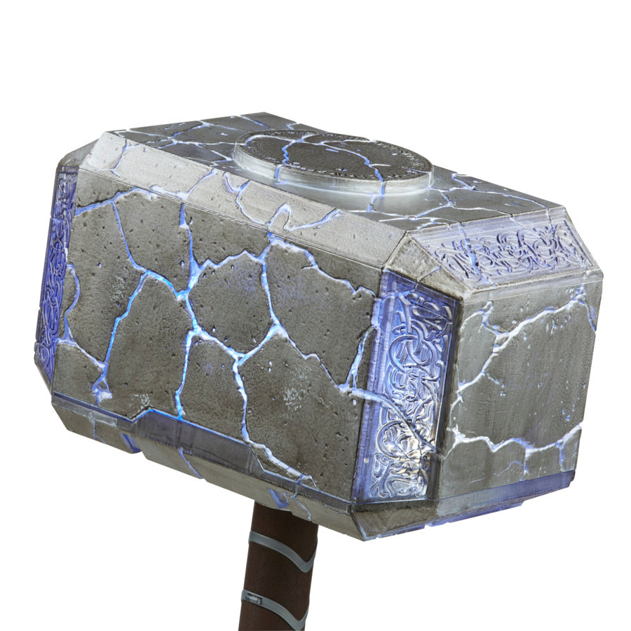 Marvel Legends Series Thor: Love and Thunder Electronic Mjolnir Hammer - Collectible Light and Sound Replica for Fans, Cosplay, and Display