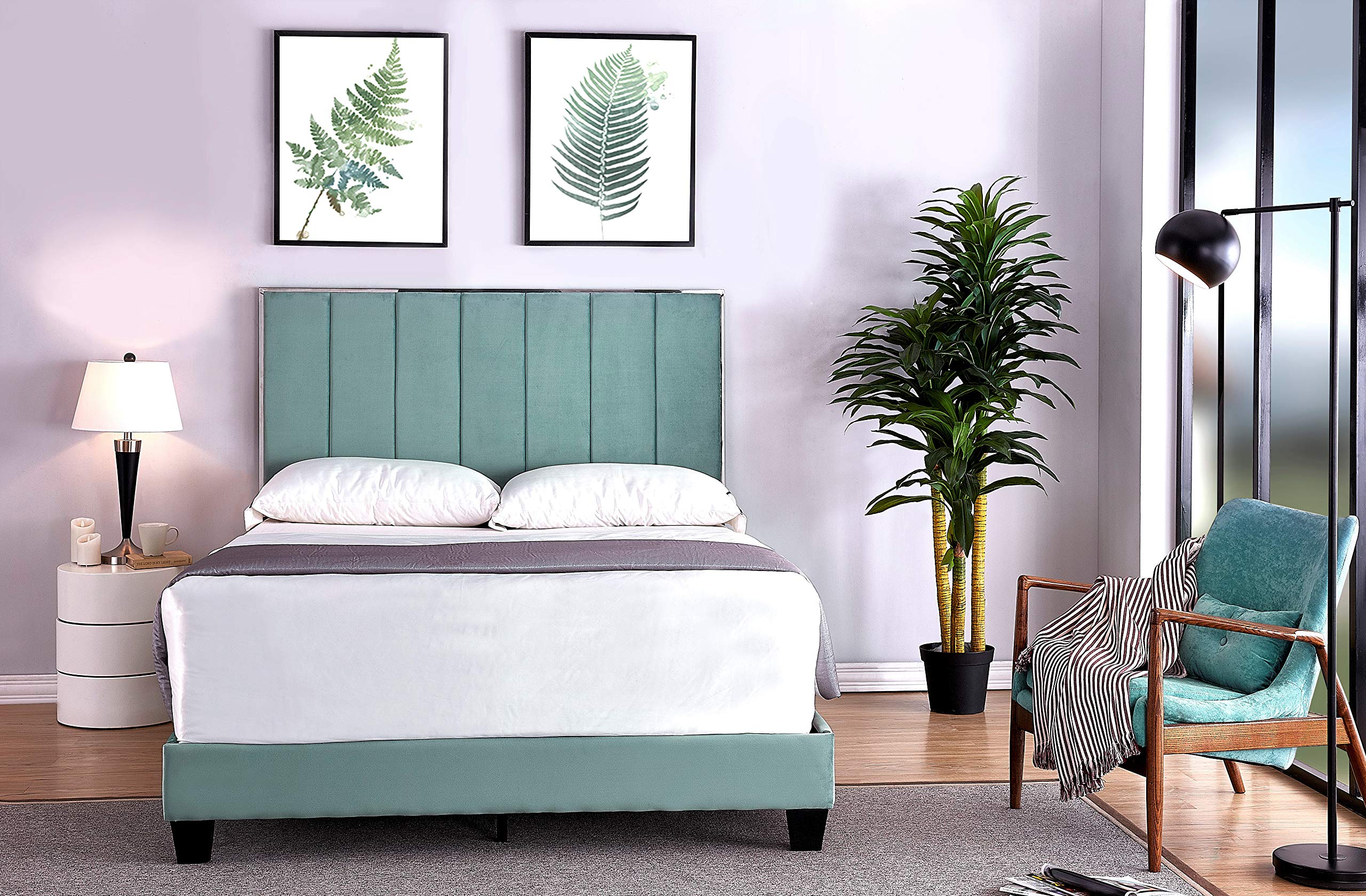 Ronona Mid Century Modern Upholstered Platform Bed Frame - Full Size 78.25