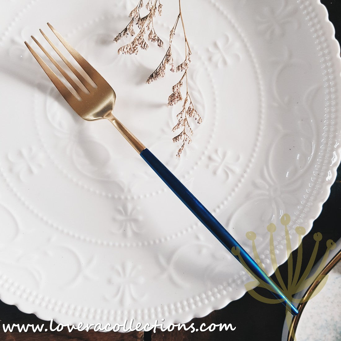 70% Off Clearance Sale - Lux Gold Blue Stainless Steel SS304 Fork Set - Elegant Dining Utensils for Parties, Weddings & Home Decor