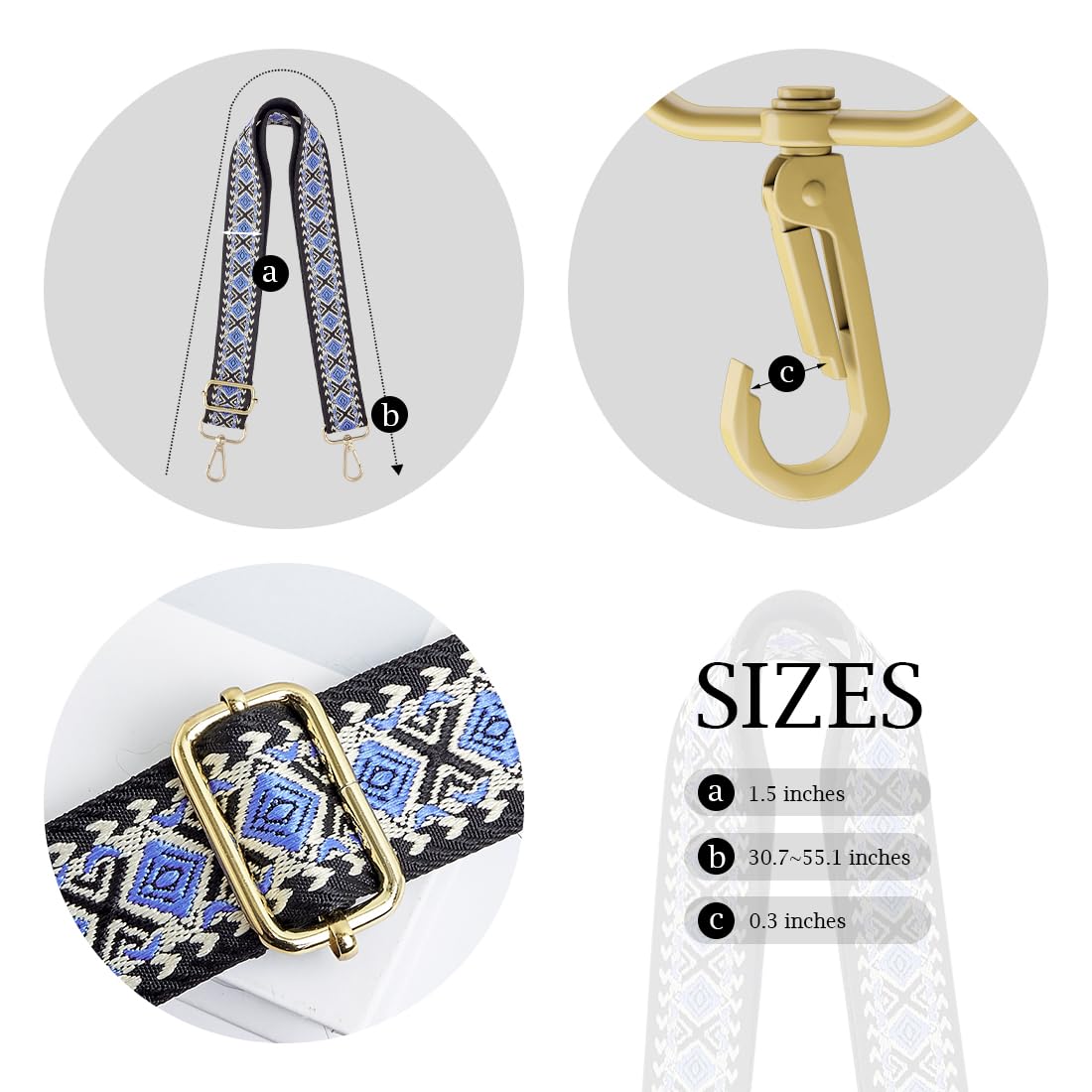 TANOSII Adjustable Wide Purse Strap - Replacement Shoulder & Crossbody Bag Strap for Handbags, Totes & Purses - Perfect for Work, Travel & Everyday Use