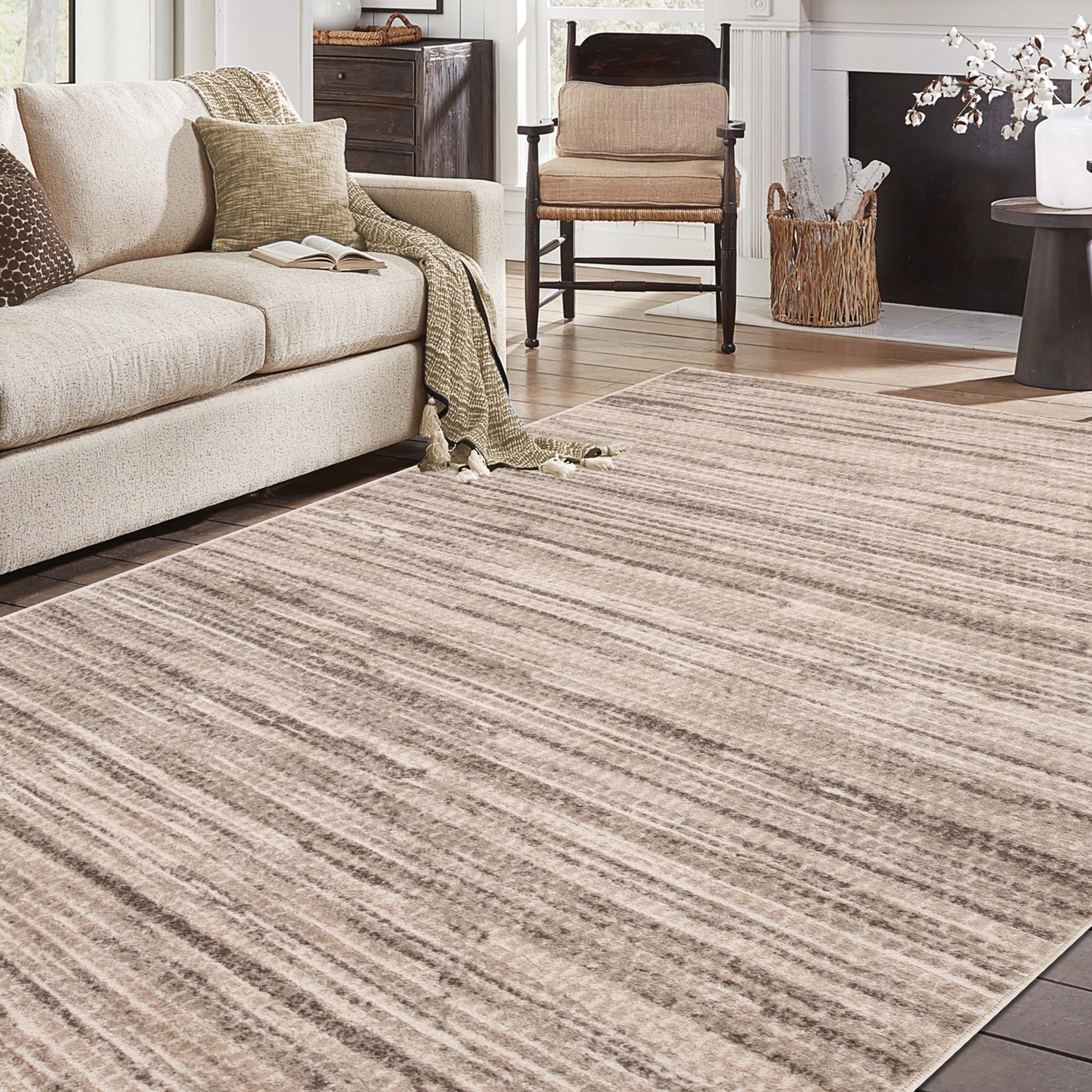 Montauk Striped Pastel Indoor Area Rug - Soft Bohemian Style Living Room Carpet for Bedroom, Nursery & Dorm Decor