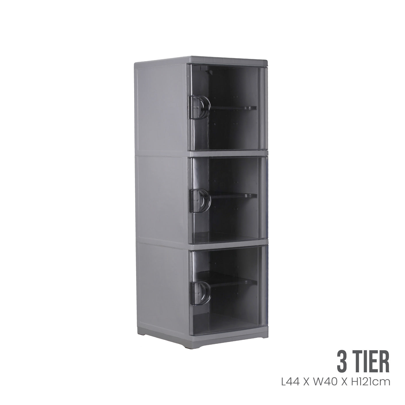 GREY FRAME TRANSLUCENT DRAWER (809-3GF-TPT)