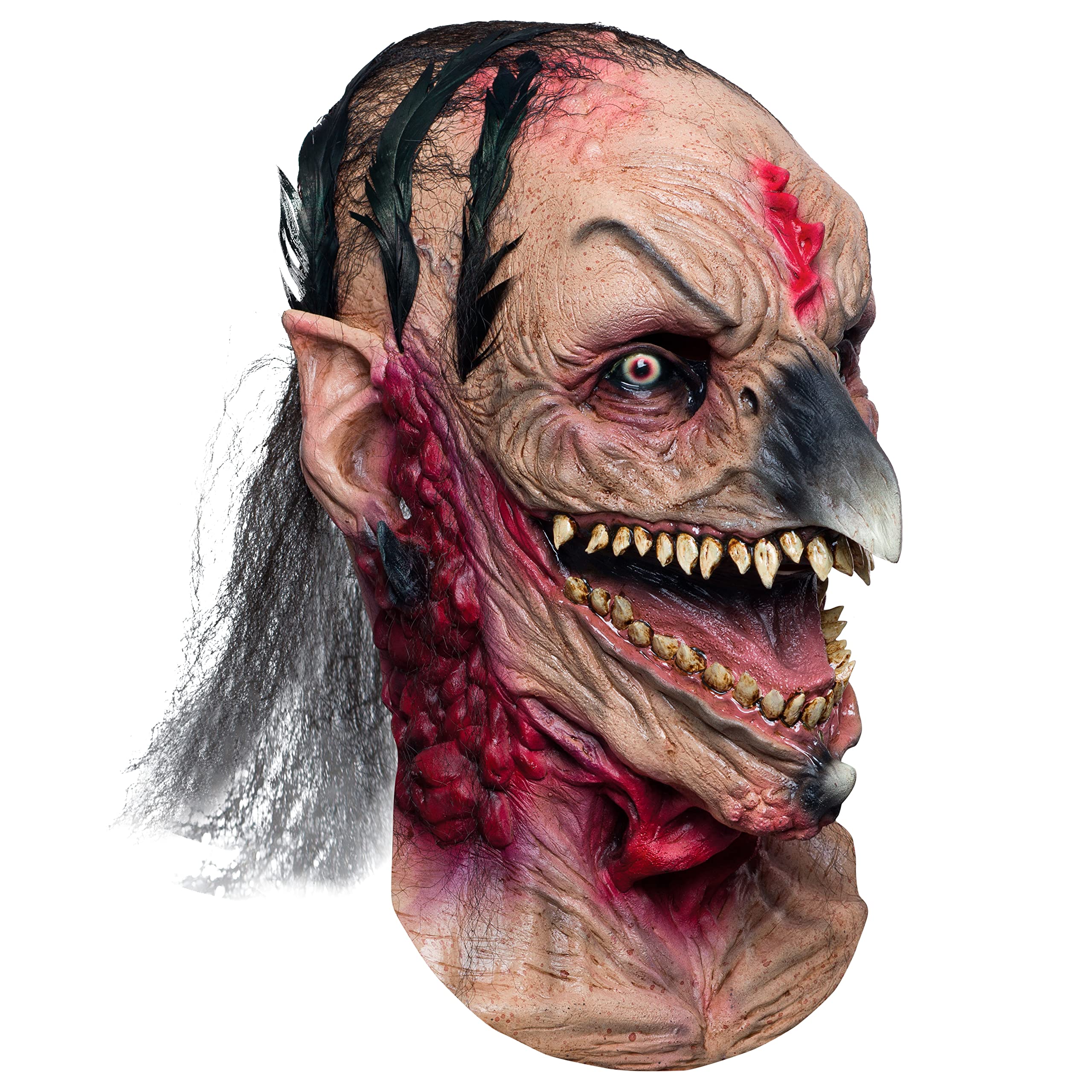 Ghoulish Productions Harwitch Mask - Witch with Crow Nose Latex Mask for Halloween | Smiley Witch Costume Accessory | Nightmare Makers Line by German Giles | Adult One Size Latex Mask for Cosplay, Haunted Houses & Horror Parties