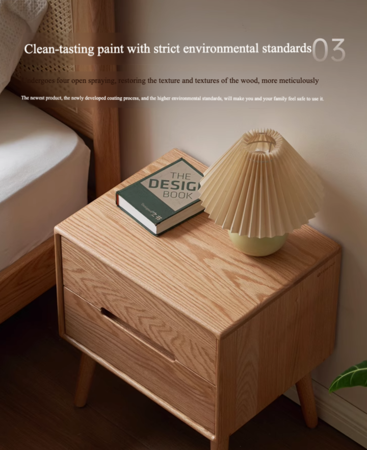 Solid Oak Wood Nightstand - Sturdy Bedside Table for Bedroom, Living Room, or Office - Perfect for Storage and Decor