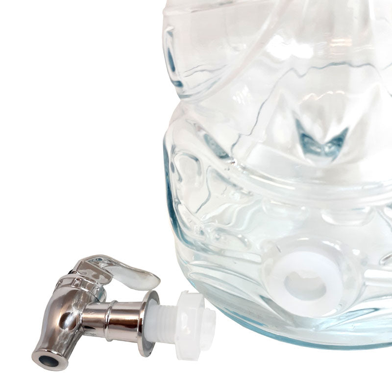 BarConic® 1.6 Gallon Glass Tiki Drink Dispenser with Spigot - Perfect for Tropical Parties, Luaus & Summer Beverage Serving