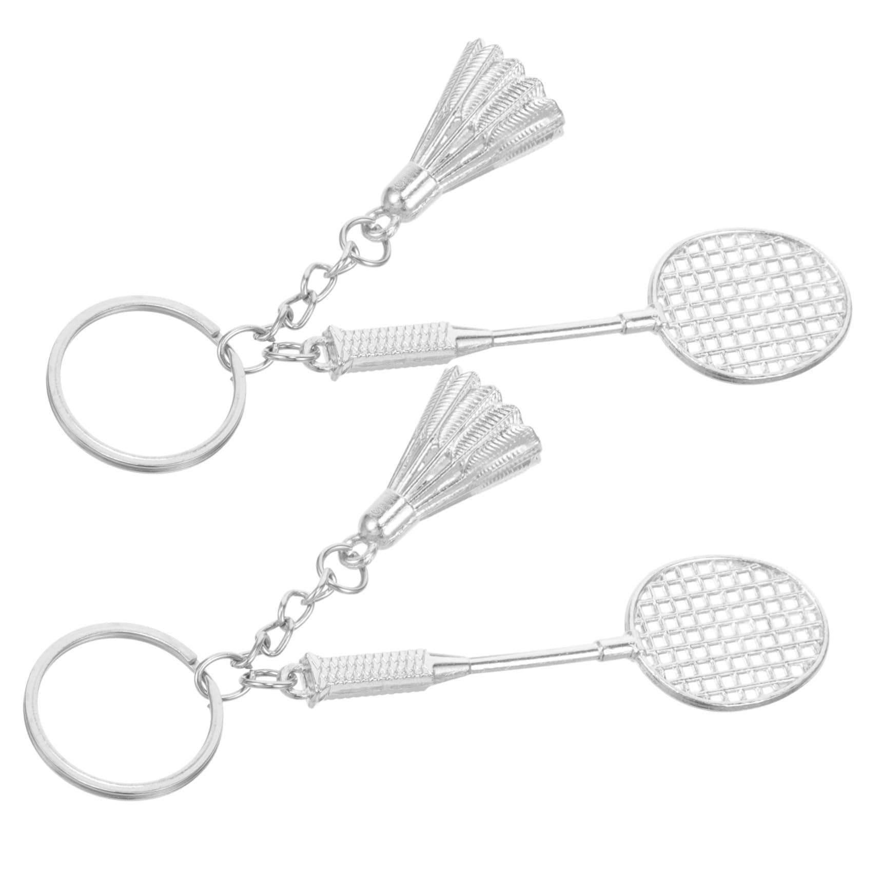 HANABASS Badminton Keychain Set - Metal Keyring for Men & Women, Sports Accessories, Perfect for Gym, Travel & Gift Giving