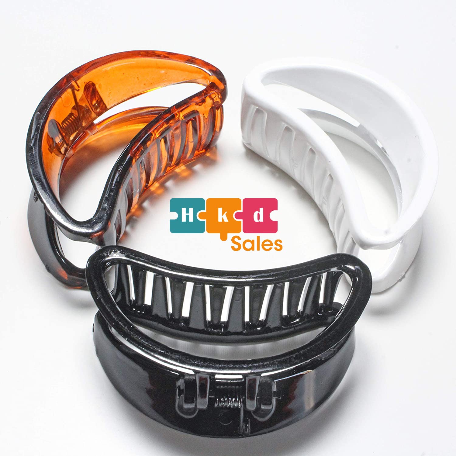 Stylish Acrylic D-Shape Large Hair Clips for Women - Thick & Thin Hair Friendly - 4