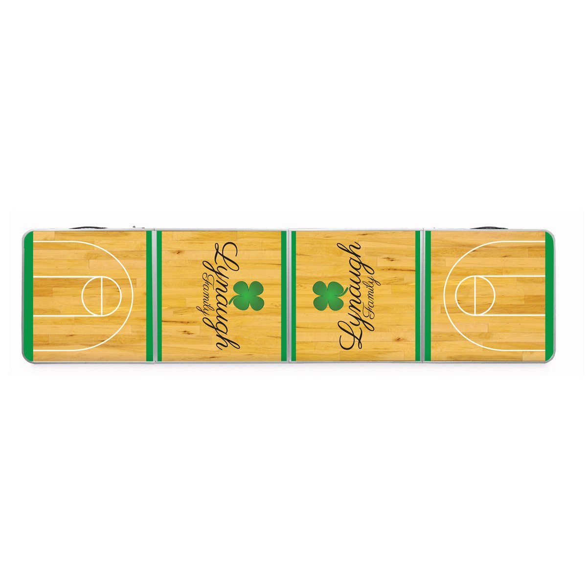 Premium 8-Foot Folding Beer Pong Table - Regulation Size for Parties, Tailgating & Travel - Portable Design with Shamrock Print - Perfect for College Parties, Backyard BBQs & Game Nights