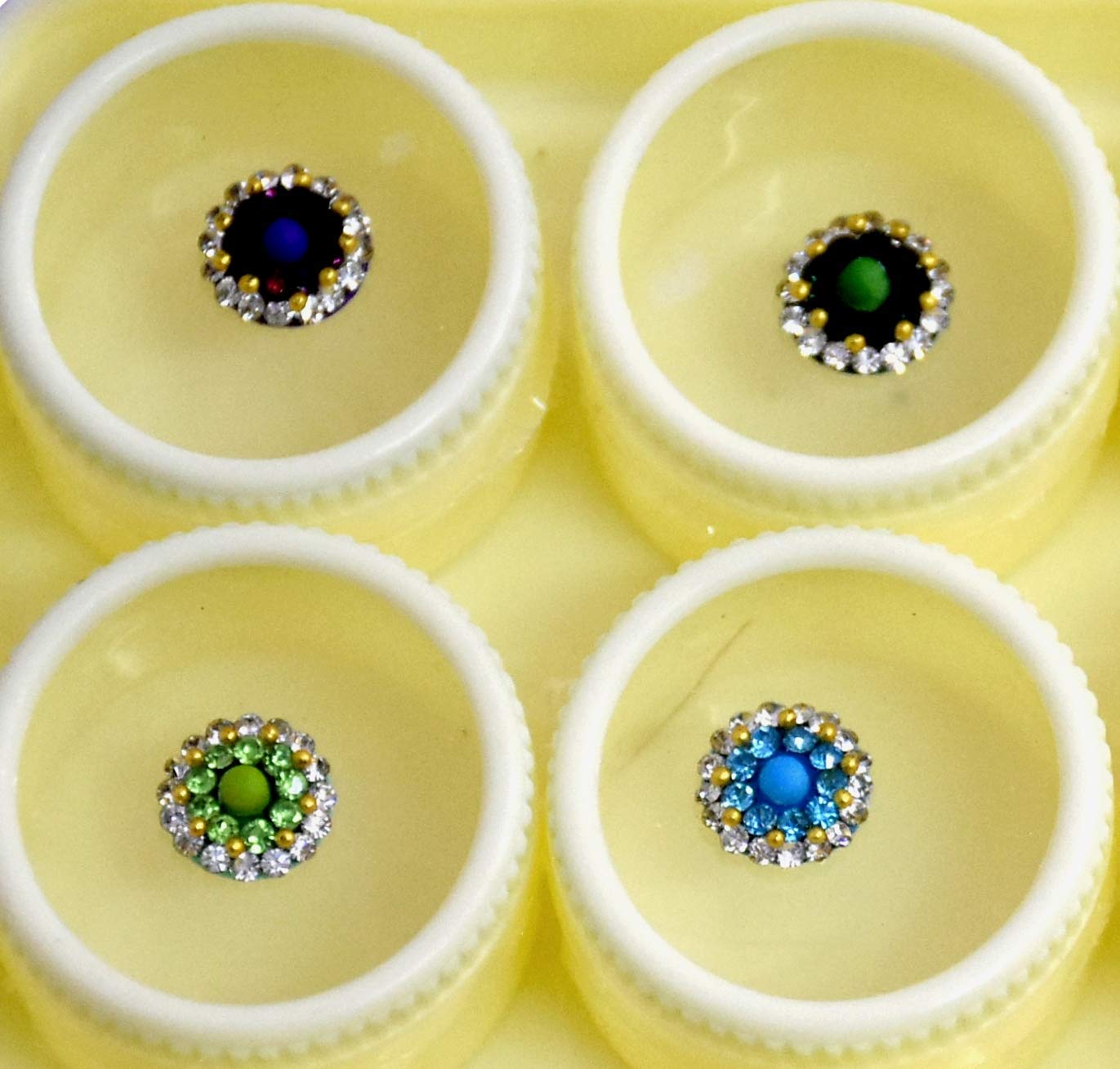 ZaySoo Round Plain Attractive Bindi Set for Women & Girls - 12-Piece Multicolor Indian Forehead Jewelry - Perfect for Weddings, Festivals & Cultural Events