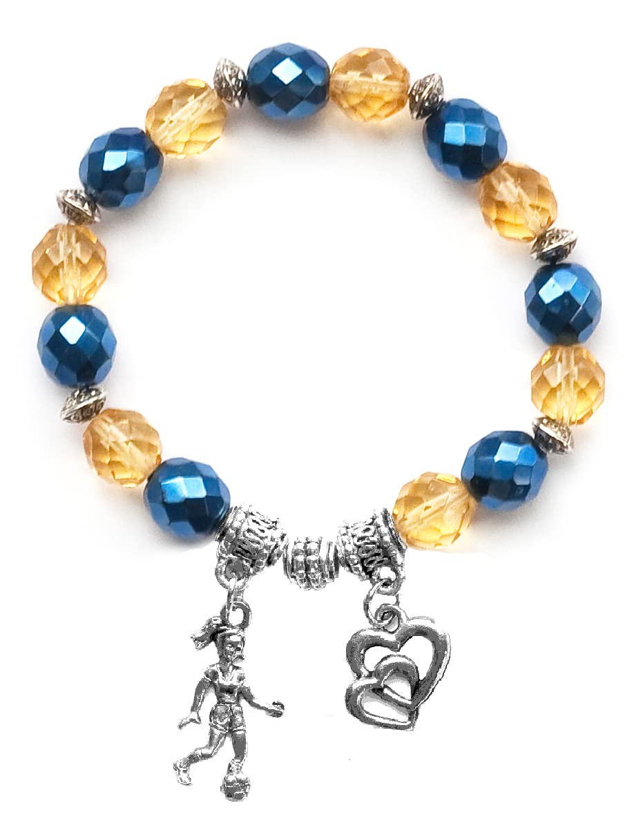 Custom Beaded Soccer Bracelet with Team Colors - Adjustable Wristband for Players & Fans - Perfect for Games, Training & Gifts