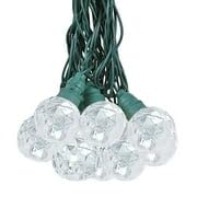 10 Foot LED G40 Sparkle Outdoor Patio String Lights with 10 Pure White Globe Bulbs - Bistro Cafe Hanging Lights - C7/E12 Base - Green Wire - Perfect for Backyard, Garden, Wedding & Party Decor