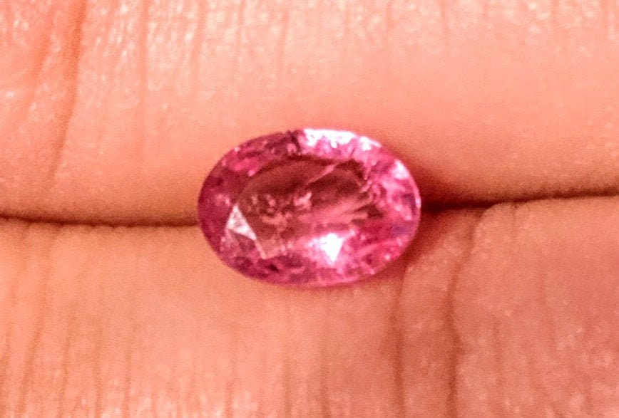 0.78ct Natural Medium Pink Sapphire Loose Stone - 8x6mm Oval SI Clarity, September Birthstone for Jewelry Making, Engagement Rings & Custom Designs