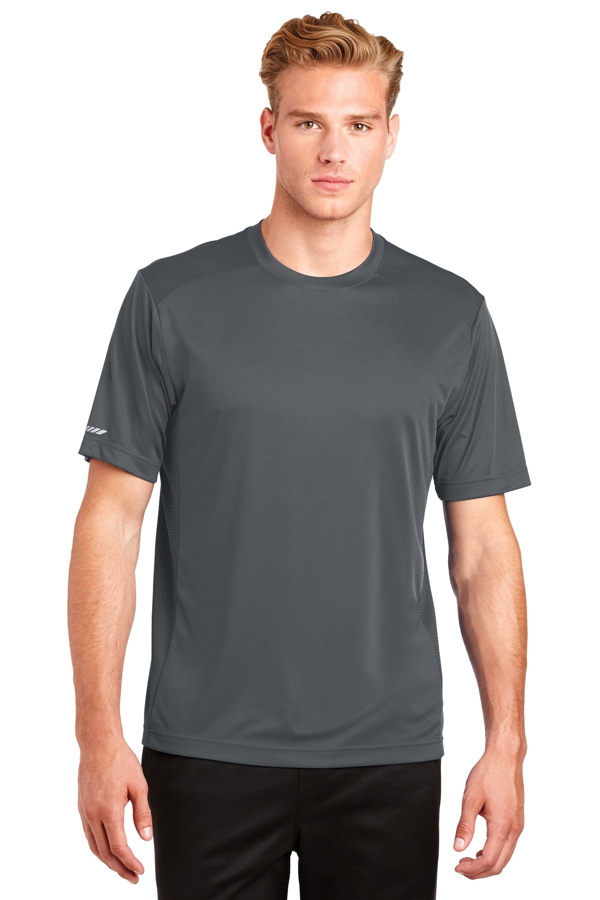 Sport Tek ST380 Elevate Performance T-Shirt for Men - Moisture Wicking Workout Tee in Iron Grey, Medium - Ideal for Gym, Running & Outdoor Activities