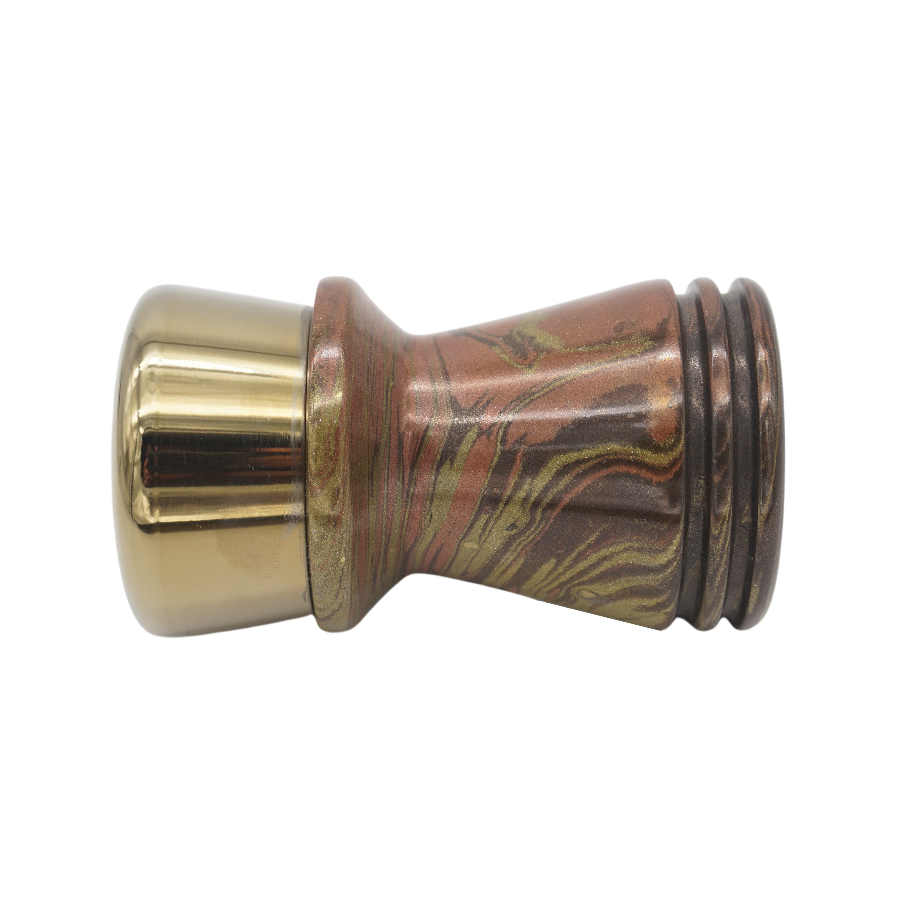 Premium Tri Bronze Handcrafted Shaving Brush Handle - Fits 26mm & 28mm Knots - Perfect for Wet Shaving, Grooming Kits & Luxury Bathroom Accessories