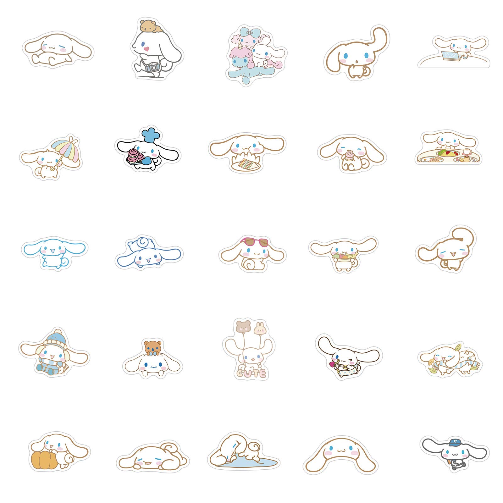 50 Pcs Cinnamoroll Vinyl Waterproof Stickers - Cute Sanrio Decals for Laptop, Water Bottle, Phone, Car, Hard Hat & More | Perfect for DIY Crafts, Scrapbooking & Personalizing Your Belongings