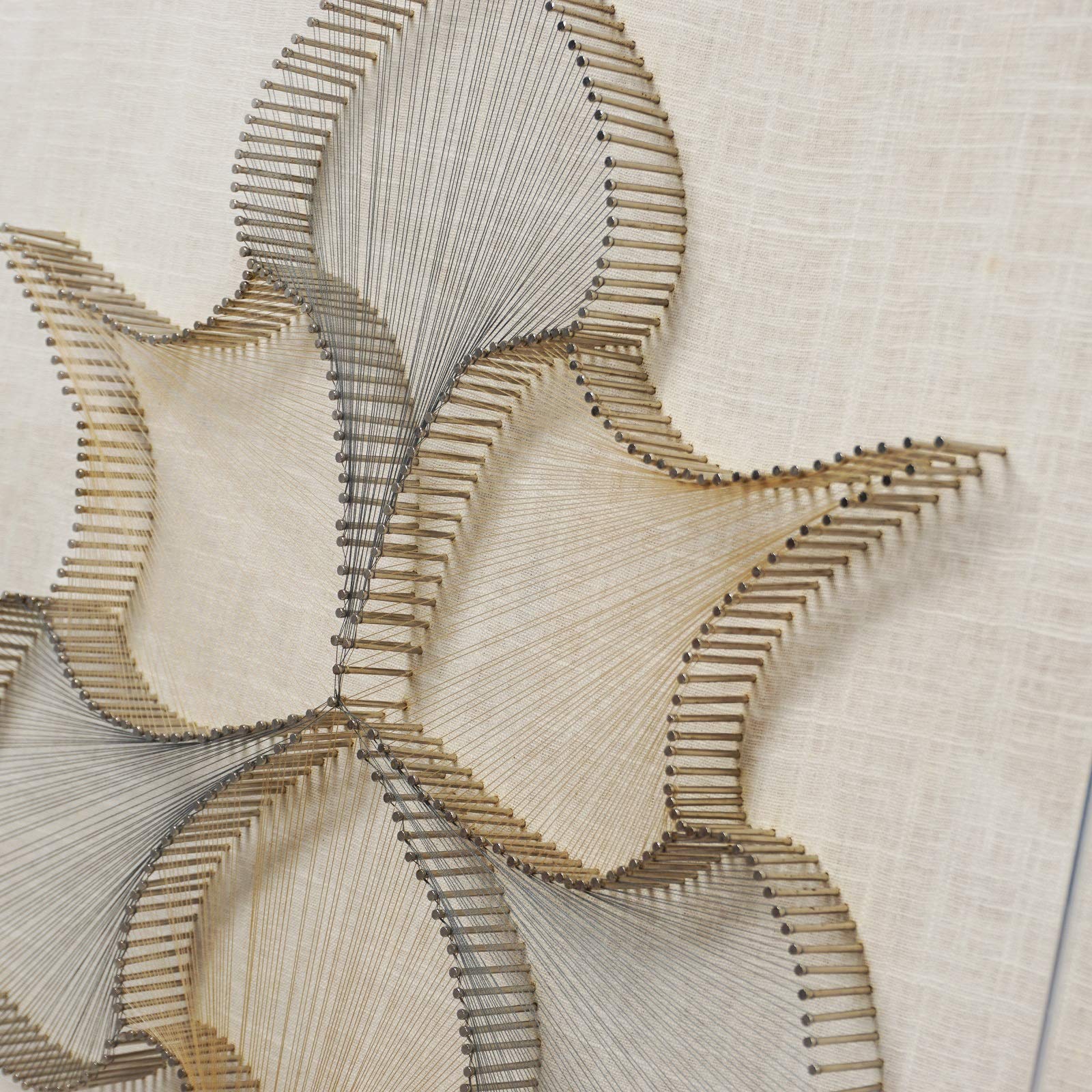 HUJI Stringed Wall Art Leaf Shadow Box - Handmade Boho Home Decor for Living Room, Bedroom & Office - Unique 3D Wall Hanging for Modern Interior Design